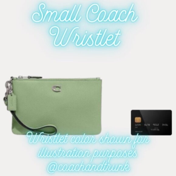 AUTHENTIC COACH Corner Zip Wristlet With Mini Vintage Rose Print Sport Purple - Picture 5 of 11